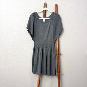 ELLA MOSS Girls Size 14 Butterfly Sleeve Knit Dress Gray Special Occasion